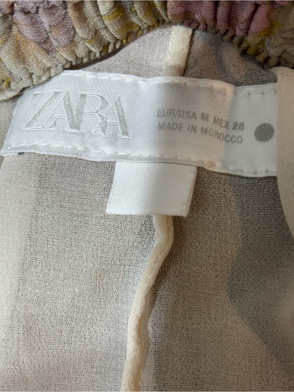 Zara ZW Collection Semi Sheer Floral Balloon Pants M - Picture 2 of 12